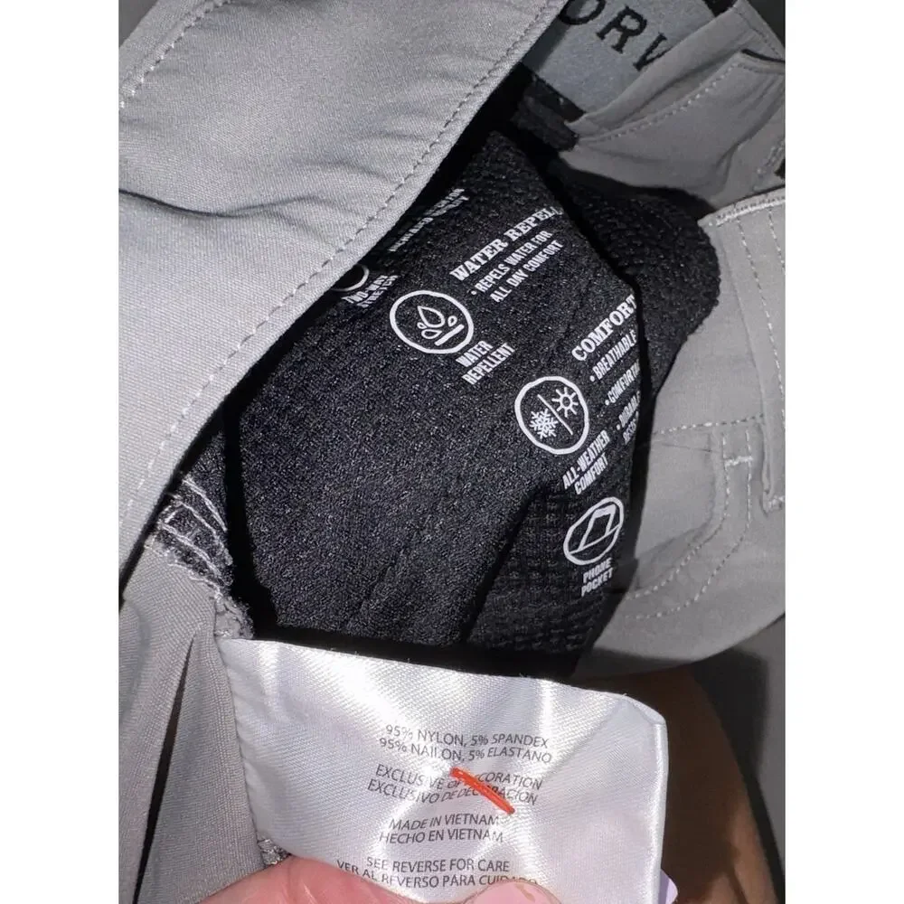 Orvis Men’s 38x30 Gray “Tech Pant” Water Repellent, Storage, Lightweight.